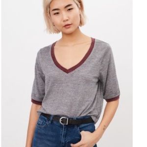 Urban outfitters v-neck ringer tee